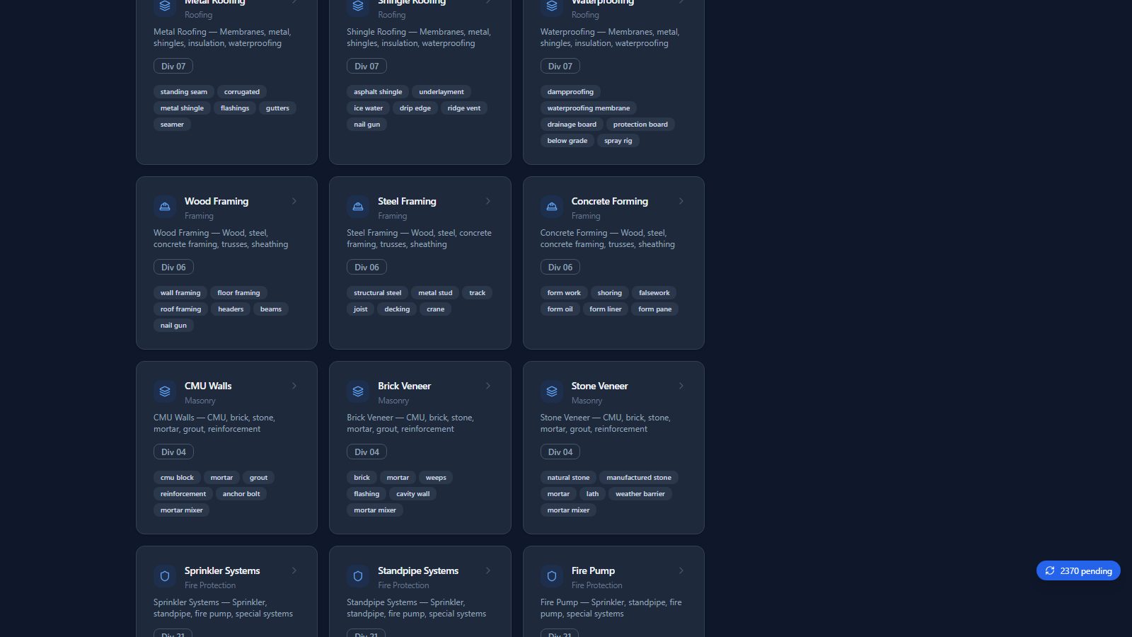 Knowledge base & resource library (continued) screen in BidSync AI