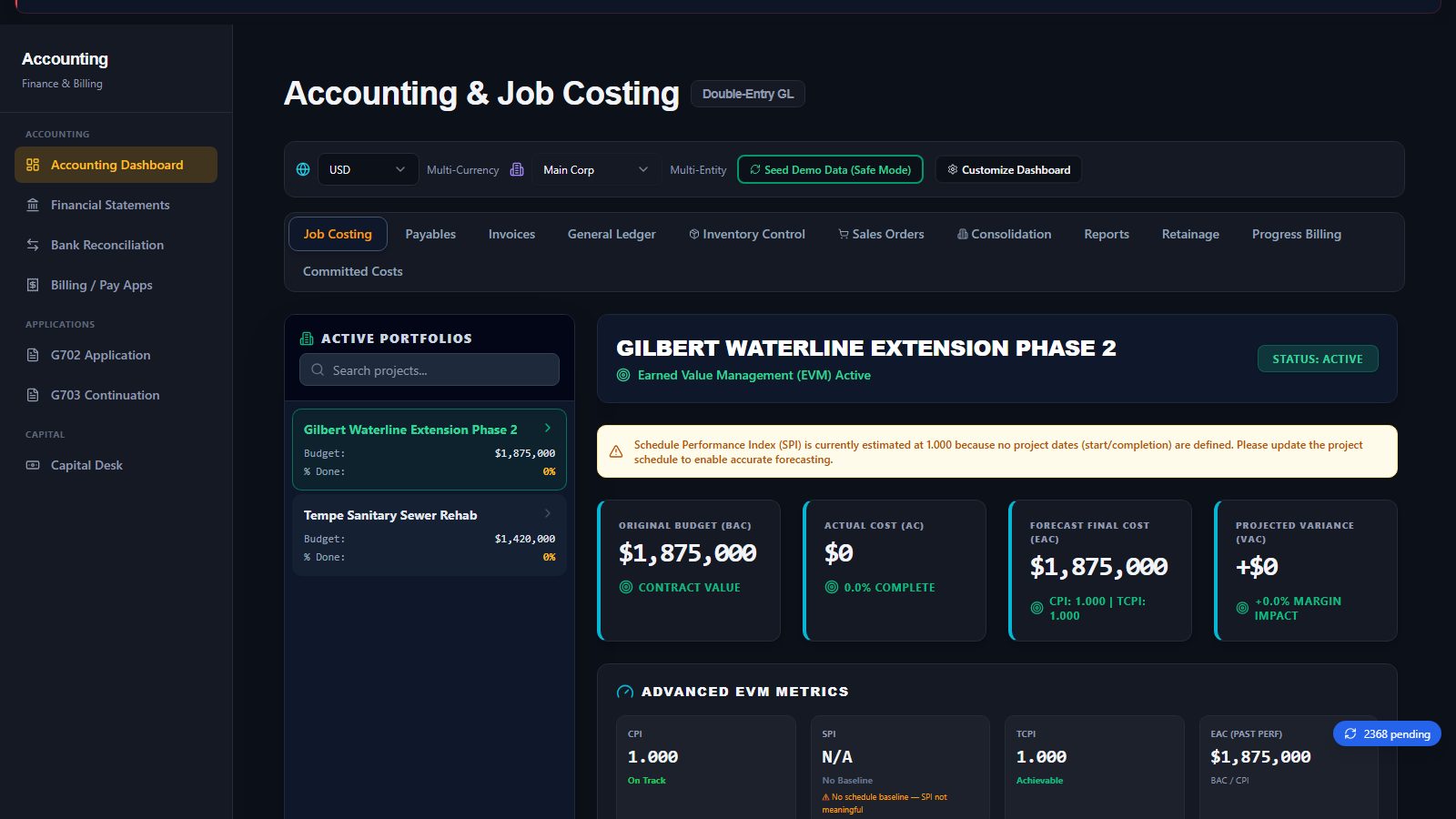 Ledger validation (continued) screen in BidSync AI